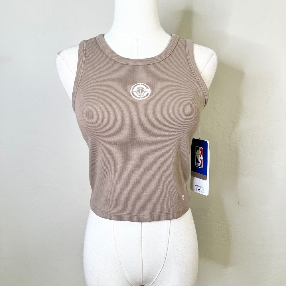 Los Angeles Clippers 47 Brand Tank Top Womens Size Small Brown Ribbed Crop New